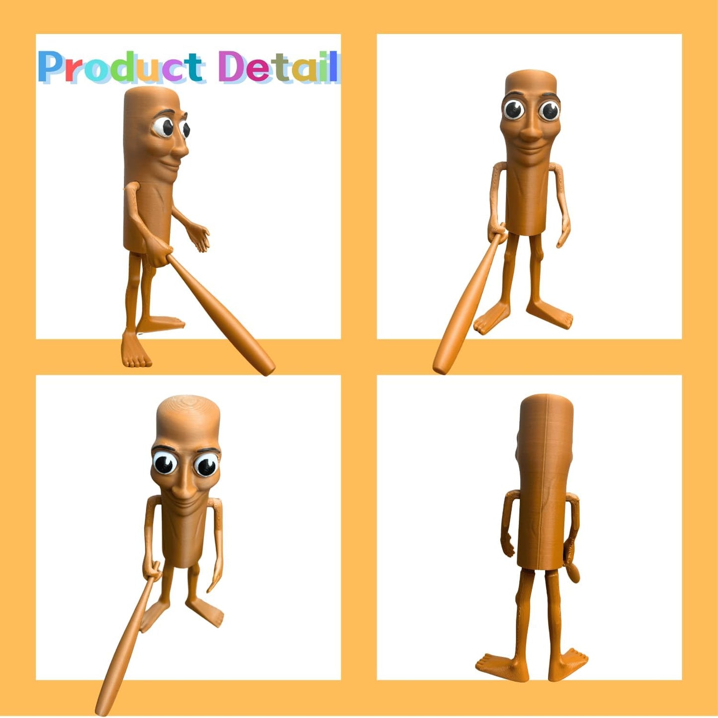 Tralalero Tralala Desk Decor, Funny Italian Brainrot Meme Shark Figurines, Tung Tung Tung Sahur Figure, Creative 3D Printed Shark in Sneakers Statue, Collectible Figurine Gifts for Fans (Brown)