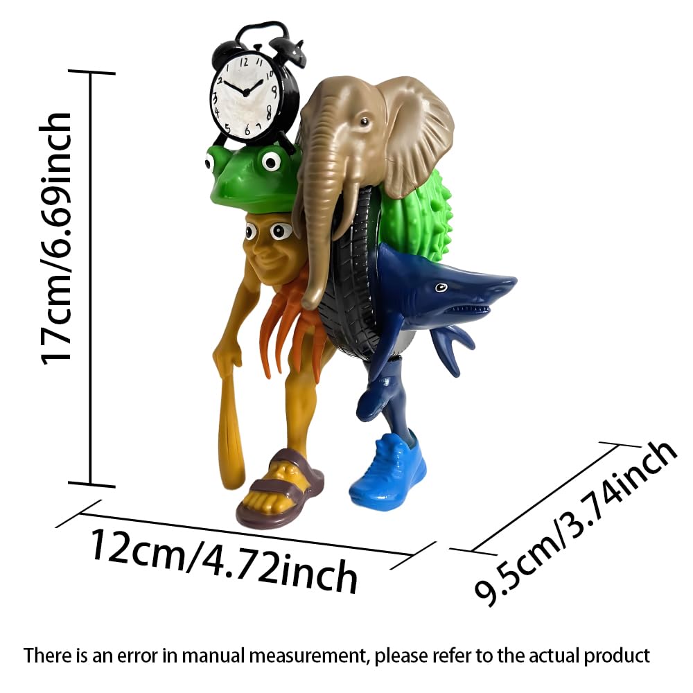 Tralalero Tralala Desk Decor,Italian Brainrot Shark in Sneakers Meme Collectibles, Tung Tung Sahur Brainrot Animal Figures with 6 Characters,PVC Collectible Figurines for Shelf, Desk or Gifts