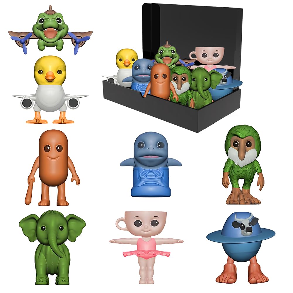 Tralalero Tralala Desk Decor,Italian Brainrot Shark in Sneakers Meme Collectibles, Tung Tung Sahur Brainrot Animal Figures with 6 Characters,PVC Collectible Figurines for Shelf, Desk or Gifts