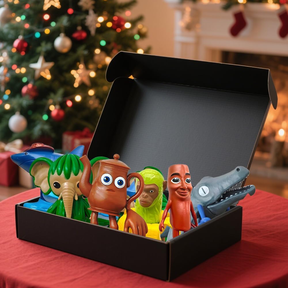 Tralalero Tralala Desk Decor,Italian Brainrot Shark in Sneakers Meme Collectibles, Tung Tung Sahur Brainrot Animal Figures with 6 Characters,PVC Collectible Figurines for Shelf, Desk or Gifts