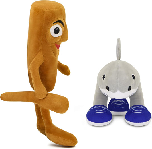 2025 Italian Brainrot Plush – 12" Tralalero Tralala Sahur Animal Soft Pillow Toy – Funny Tung Tung Tung Meme-Inspired Collectible for Fans (Tung Tung Tung and Tralalero Tralala)