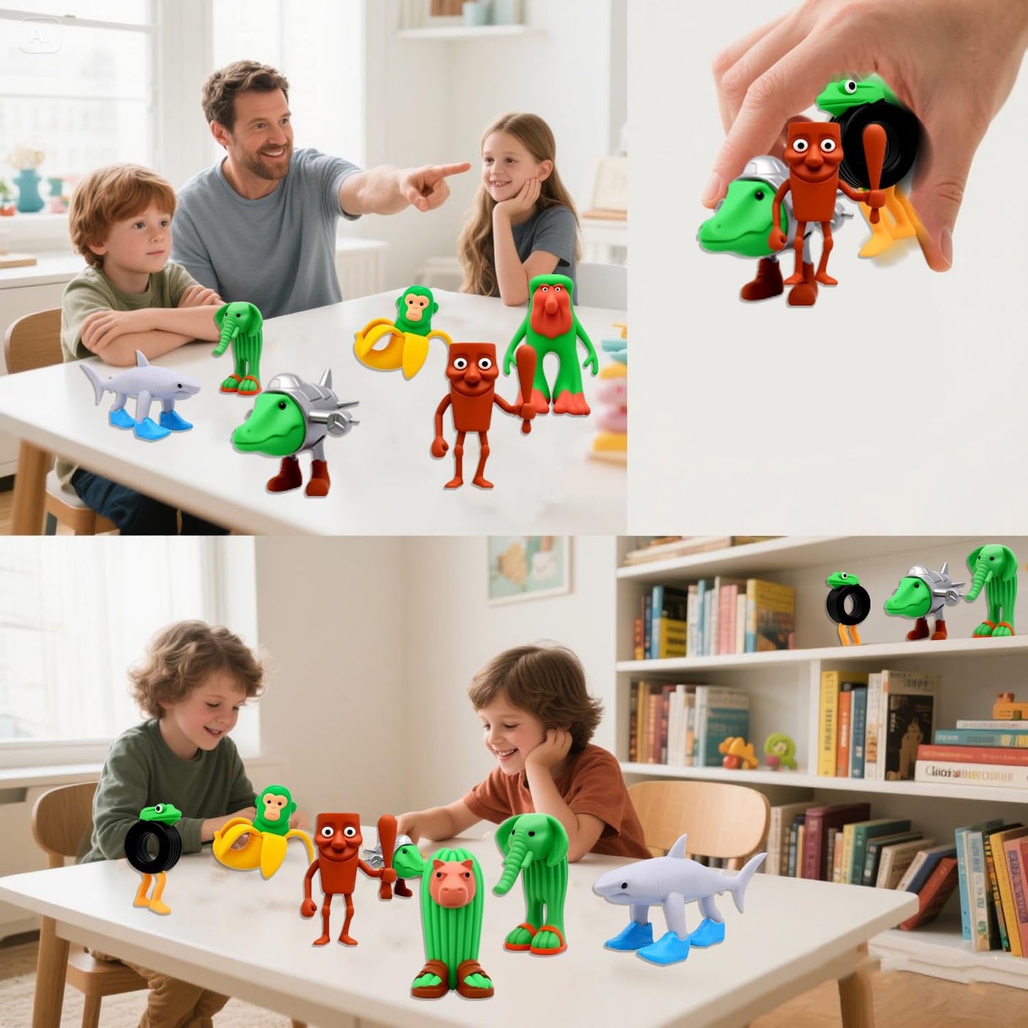 8PCS Italian Brainrot Toy Figures Animals Tralalero Tralala Figure Tung Tung Tung Sahur Figurine Bombardiro Crocodilo Animals Figurine Doll Gifts for Fans