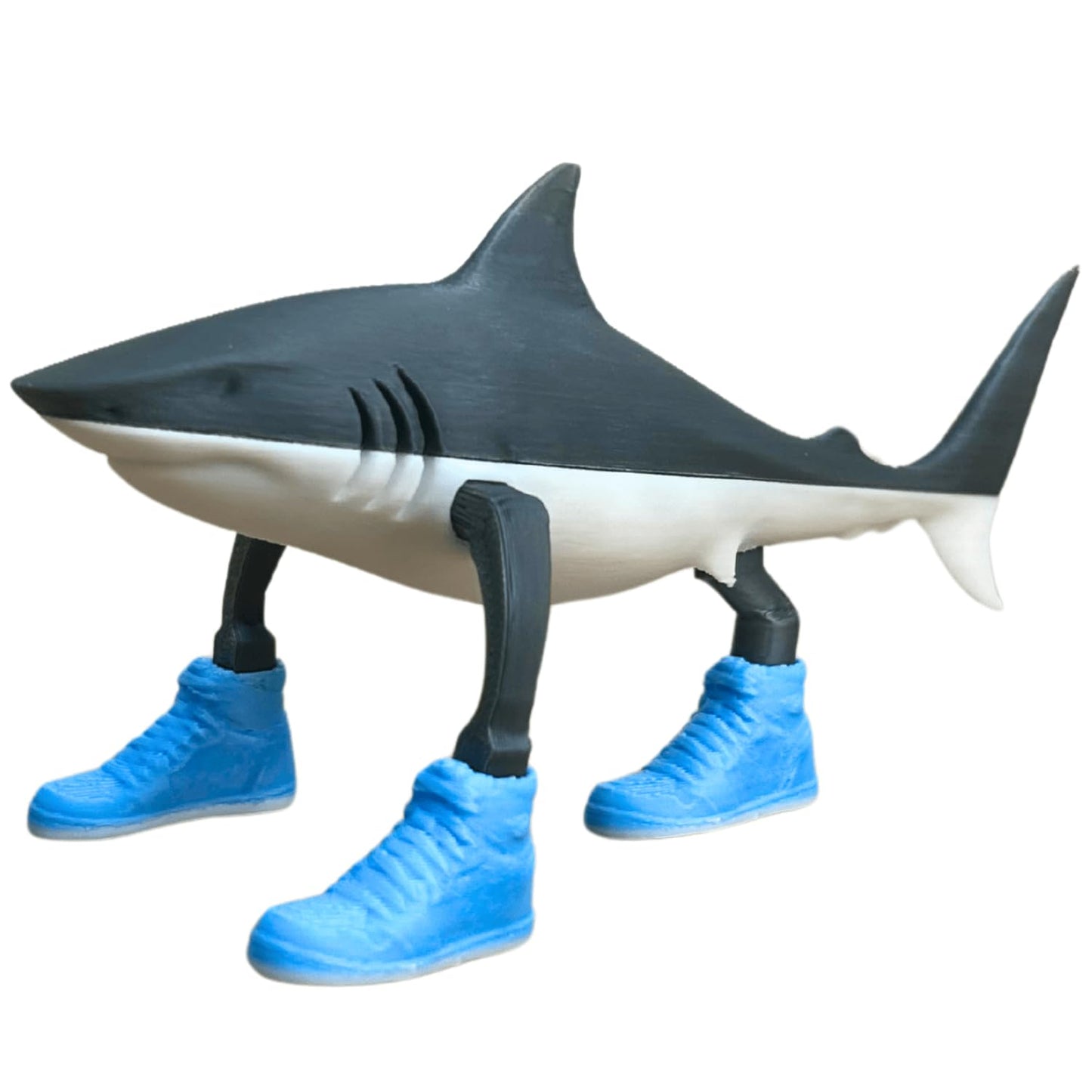 Tralalero Tralala Desk Decor, Funny Italian Brainrot Meme Shark Figurines, Tung Tung Tung Sahur Figure, Creative 3D Printed Shark in Sneakers Statue, Collectible Figurine Gifts for Fans (Brown)