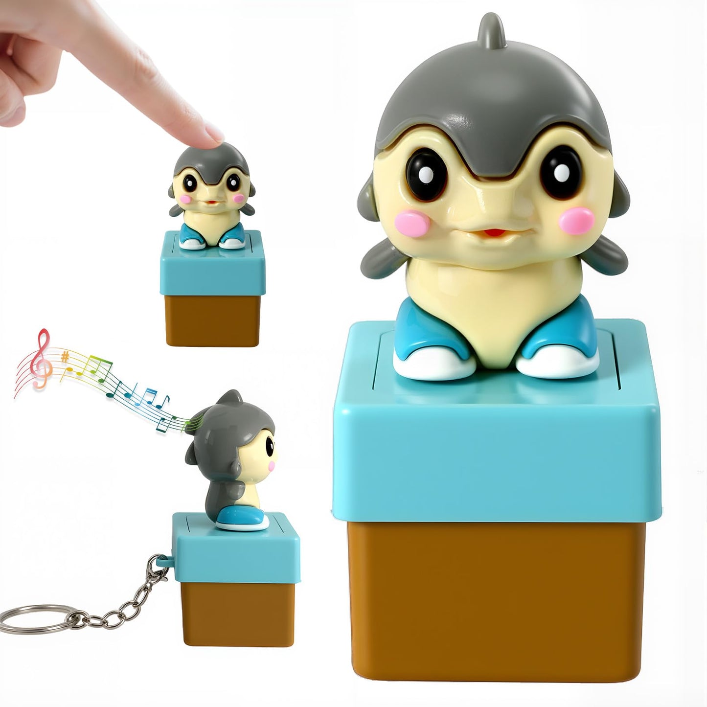 Italian Brainrot Voice Keychain Tung Tung Tung Sahur Fidget Toy, Tralalero Tralala Sounding Toy Keychain Stress Reliever with Colorful Lights, Fun & Portable Anxiety Relief Gifts for Fans