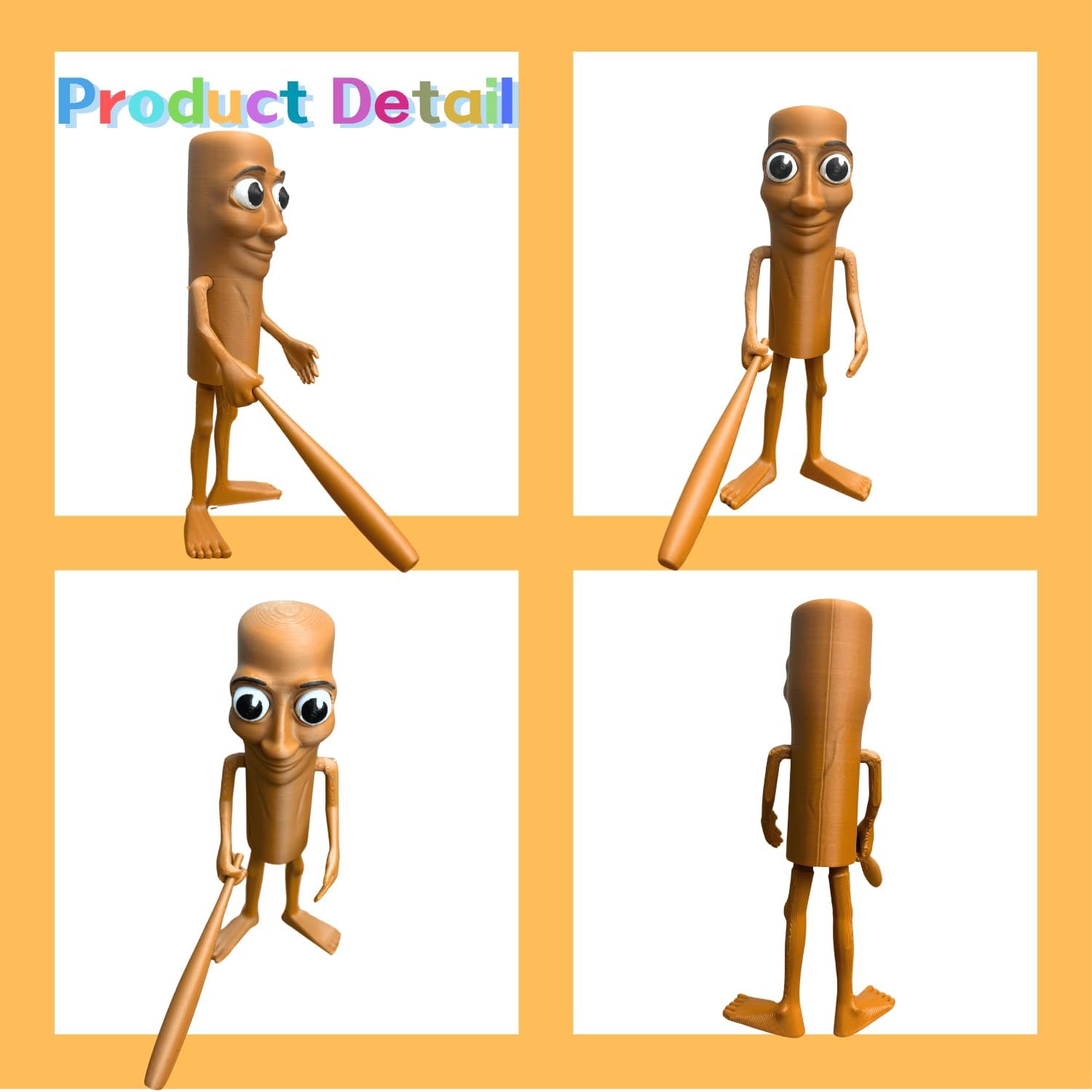 Tralalero Tralala Desk Decor, Funny Italian Brainrot Meme Shark Figurines, Tung Tung Tung Sahur Figure, Creative 3D Printed Shark in Sneakers Statue, Collectible Figurine Gifts for Fans (Brown)