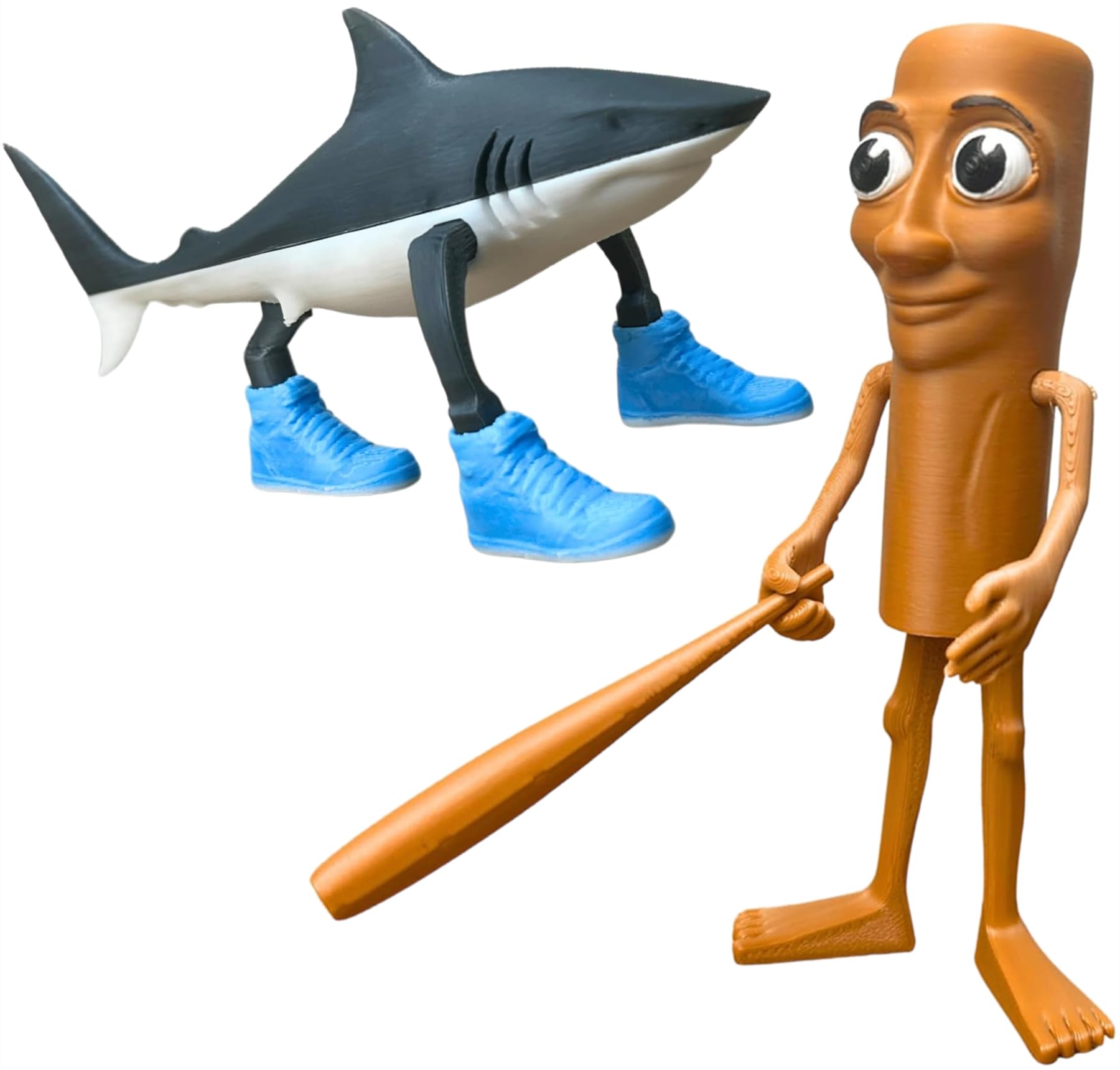 ULTHOOL Tralalero Tralala Action Figure Set, Italian Brainrot Shark Meme Figures Toys, Tung Tung Tung Sahur Animals Dolls, Creative 3D Collectible Toy Gifts for Fans