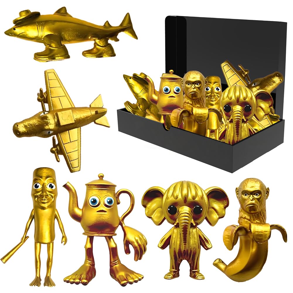 Tralalero Tralala Desk Decor,Italian Brainrot Shark in Sneakers Meme Collectibles, Tung Tung Sahur Brainrot Animal Figures with 6 Characters,PVC Collectible Figurines for Shelf, Desk or Gifts