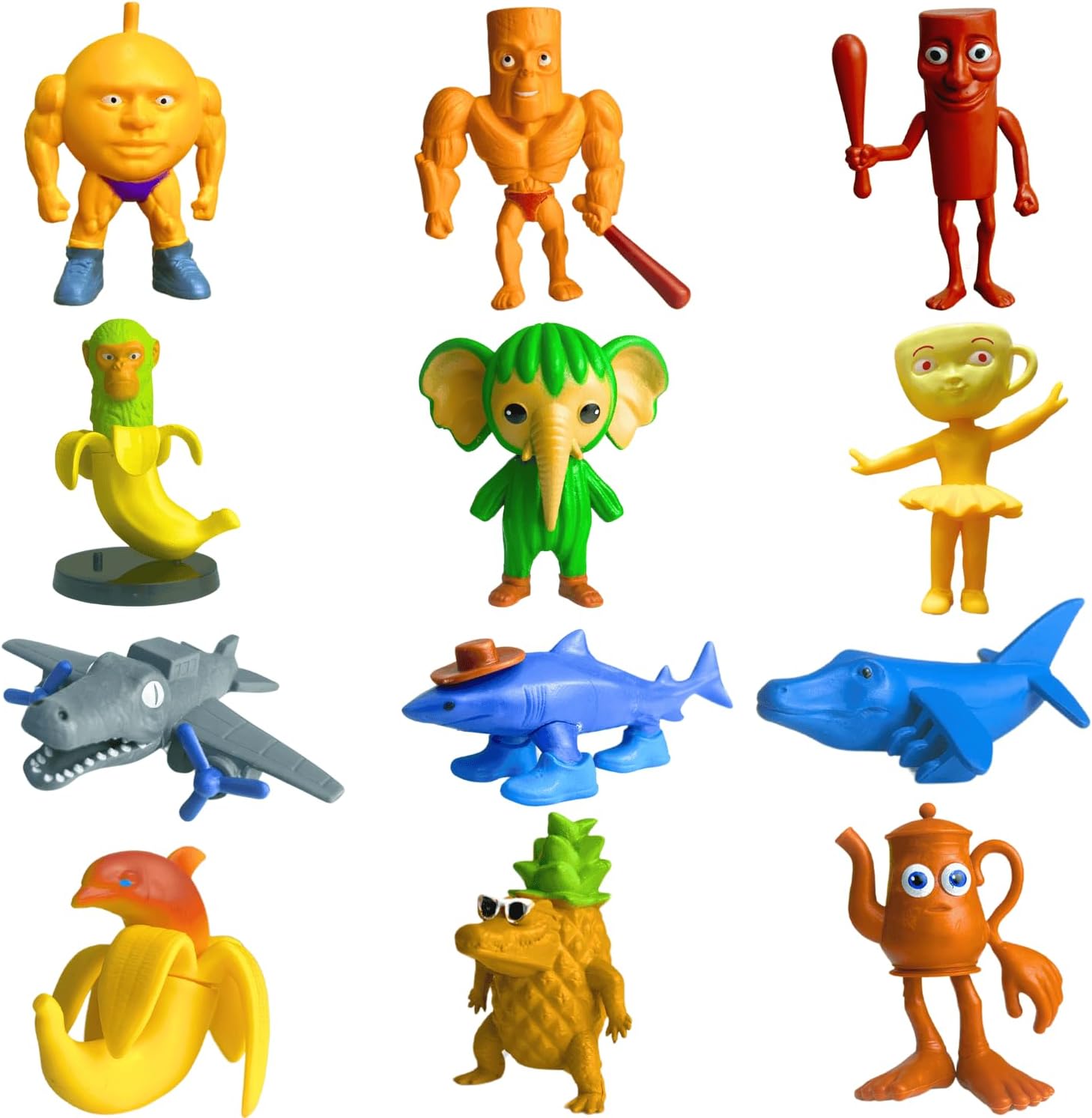 ULTHOOL Tralalero Tralala Action Figure, 12PCS Italian Brainrot Meme Shark Figures Toys, Collectible Animals Figurine Doll Gifts for Fans (MulticolorC)