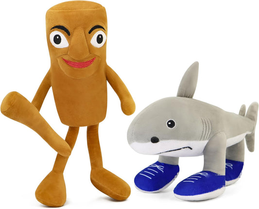 2025 Italian Brainrot Plush – 12" Tralalero Tralala Sahur Animal Soft Pillow Toy – Funny Tung Tung Tung Meme-Inspired Collectible for Fans (Tung Tung Tung and Tralalero Tralala)